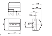 Dimensional Drawing for Colibri 490 Counter with Magnetic Actuator