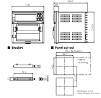 Dimensional Drawing for KRN50 Series 50 Millimeter (mm) Hybrid Recorder