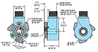 Dimensional Drawing for Model 58TF Incremental Thru-Bore Encoder 