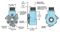 Dimensional Drawing for Model 25SP Programmable Incremental Thru-Bore Encoder