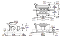 Dimensional Drawing for 7283 Series High Speed Counter