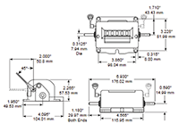 Dimensional Drawing for 7298 Series High Speed Counter