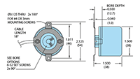 Dimensional Drawing for Model 755A Incremental Hollow Bore Encoder 