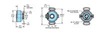 Dimensional Drawing for Model A36R Absolute Thru-Bore/Blind Hollow Bore Encoder
