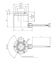 Dimensional Drawing for AG25 Series Heavy-Duty Agricultural Encoders