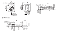 Dimensional Drawing for AHK Series 5-Phase Hollow Shaft Type Stepper Motor