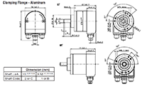 Dimensional Drawing for AI25 Profinet® Series Absolute Encoder