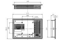 Dimensional Drawing for APC-1011 Series Panel Personal Computers (PC)