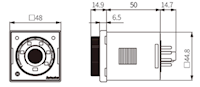 Dimensional Drawing for AT8PSN/AT8PMN Series Power-Off Delay Analog Timer