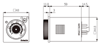 Dimensional Drawing for ATE8 Series Power ON Delay Analog Timer