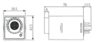 Dimensional Drawing for ATS8P Series Power-Off Delay Analog Timer