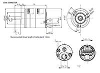 Dimensional Drawing for AX65 Series Hazardous Duty Explosion Proof Multi-Turn Absolute Encoders