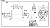Dimensional Drawing for AX70/AX71 Series Hazardous Duty Optical Absolute Encoders