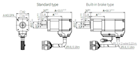 Dimensional Drawing for Ai-M Series Standard/Built-in Brake Type 2-Phase Closed-Loop Stepper Motor