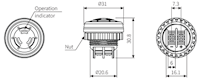 Dimensional Drawing for B2PB Series Piezo Buzzer