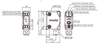 Dimensional Drawing for BC Series Color Mark Photoelectric Sensor