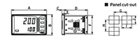 Dimensional Drawing for KPN Series Bar Graph Temperature Controller