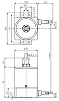 Dimensional Drawing for 50 Millimeter (mm) Optical Wire-Type Linear Scale Absolute Encoders