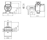 Dimensional Drawing for ENA Series Side Mount Type Incremental Rotary Encoders