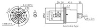Dimensional Drawing for E58 Series 58 Millimeter (mm) Diameter Incremental Rotary Encoders