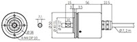 Dimensional Drawing for EP50 Series 50 Millimeter (mm) Diameter Optical Absolute Single-Turn Rotary Encoders