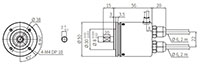 Dimensional Drawing for EPM50 Series 50 Millimeter (mm) Diameter Optical Absolute Multi-Turn Rotary Encoders