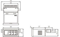 Dimensional Drawing for M4N Series Indicator Panel Meters