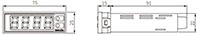 Dimensional Drawing for M4V Series Mosaic Panel Meters with Indicator