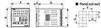 Dimensional Drawing for TC Series Single Display Proportional-Integral-Derivative (PID) Temperature Controller