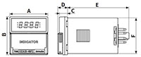 Dimensional Drawing for T3/T4 Series 1-Channel Digital Temperature Indicators