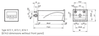 Dimensional Drawing for Types 872-877 Piccolo Totalizing Counter""