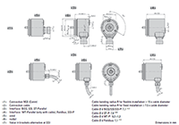 Dimensional Drawing for AC 58 - CANopen Series Absolute Encoder
