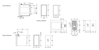 Dimensional Drawing for MINIFLEX® DG200 Series Digital Set Reset Timer