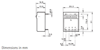 Dimensional Drawing for Type 633 Direct Current (DC) mini h Version Time Counter""