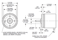 Dimensional Drawing for E12 Series Light Duty Miniature Encoder