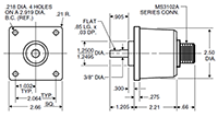 Dimensional Drawing for H42 Series Shafted Incremental Encoder