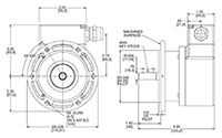Dimensional Drawing for HD35R Series Heavy-Duty Incremental Encoder