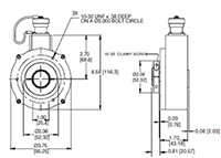 Dimensional Drawing for HSD37 Series Harsh Duty Optical Incremental Encoder