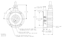 Dimensional Drawing for HSD44 Series Extreme Heavy-Duty Incremental Encoder