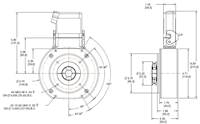 Dimensional Drawing for HT55 Series Hollow Shaft Incremental Encoder
