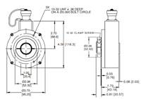 Dimensional Drawing for ISD37 Series Hazardous Duty Encoder