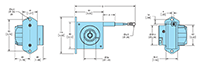 Dimensional Drawing for Model LCX80 Draw Wire Encoder