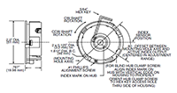 Dimensional Drawing for M53 Series Incremental Encoder for Stepper and Small Servo Motors