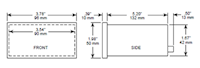 Dimensional Drawing for Max®jr Tach 1 and Tach 2 Rate Controller