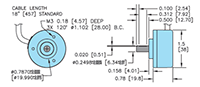 Dimensional Drawing for Model 15S Incremetnal Shaft Encoder