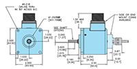 Dimensional Drawing for Model 25SF Incremetnal Shaft Encoder