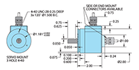 Dimensional Drawing for Model 802S Incremetnal Shaft Encoder