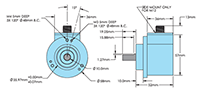 Dimensional Drawing for Model 858S Incremetnal Shaft Encoder