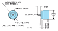 Dimensional Drawing for Model DR011 Direct Replacement Encoder for BEI EX152