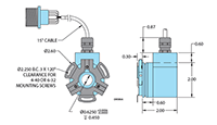 Dimensional Drawing for Model DR580 Direct Replacement Encoder for Dynapar H23 on Magnetek Vector/Inverter Motors